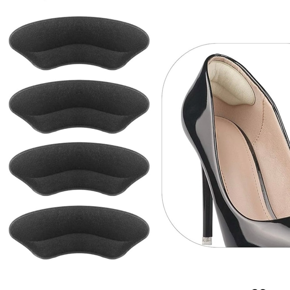 2 Pair Heel Grip Cushion Inserts Prevent Loose Shoes Slip Blisters, [Black] New